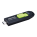 MEMORIE USB Type-C 3.2 ADATA 64 GB, retractabila, carcasa plastic, negru / verde ACHO-UC300-64G-RBK/GN (timbru verde 0.03 lei) 