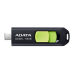 MEMORIE USB Type-C 3.2 ADATA 64 GB, retractabila, carcasa plastic, negru / verde ACHO-UC300-64G-RBK/GN (timbru verde 0.03 lei) 