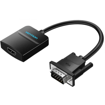 Convertor video Vention, VGA(T) la HDMI (M), 0.15m, rezolutie maxima 1080p la 60 Hz, nu, cupru, invelis PVC si ABS, negru, ACNBB (timbru verde 0.18lei) - 6922794735231 