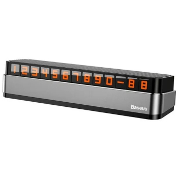 SUPORT numar de telefon parbriz Baseus, functie de inchidere si deschidere prin apasare, sase seturi de numere incluse, gri ACNUM-B0G - 6953156293861 