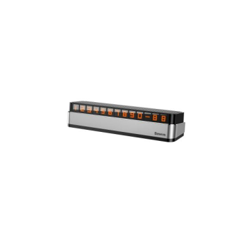 SUPORT numar de telefon parbriz Baseus, functie de inchidere si deschidere prin apasare, sase seturi de numere incluse, argintiu ACNUM-B0S - 6953156293854 