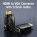 Convertor video Vention, HDMI(T) la VGA (M) si Jack 3.5mm (M), rezolutie maxima 1080p la 60 Hz, conectori auriti, invelis ABS, negru, AIDB0 (timbru verde 0.03lei) - 6922794744332 
