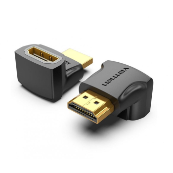 Adaptor video Vention, HDMI(T) la HDMI(M), rezolutie maxima 4K la 60Hz, conectori auriti, unghi 270 grade, invelis PVC, negru, AINB0 (timbru verde 0.03lei) - 6922794747876 