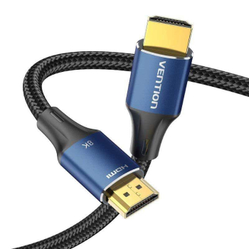 Cablu video Vention, HDMI(T) la HDMI(T), 1.5m, rezolutie maxima 8K la 60Hz/4K la 120Hz, conectori auriti, cupru/argint, bumbac braided, albastru, ALGLG (timbru verde 0.18lei) - 6922794765245 