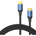 Cablu video Vention, HDMI(T) la HDMI(T), 2m, rezolutie maxima 8K la 60Hz/4K la 120Hz, conectori auriti, cupru/argint, bumbac braided, albastru, ALGLH (timbru verde 0.18lei) - 6922794765252 