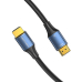 Cablu video Vention, HDMI(T) la HDMI(T), 2m, rezolutie maxima 8K la 60Hz/4K la 120Hz, conectori auriti, cupru/argint, bumbac braided, albastru, ALGLH (timbru verde 0.18lei) - 6922794765252 