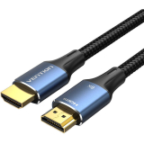 Cablu video Vention, HDMI(T) la HDMI(T), 2m, rezolutie maxima 8K la 60Hz/4K la 120Hz, conectori auriti, cupru/argint, bumbac braided, albastru, ALGLH (timbru verde 0.18lei) - 6922794765252 