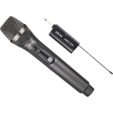 Microfon wireless Akai, tip cardioid cu transmisie audio digitala, 10mW, cod de identificare digital de 16 biti tehnologie pilot, negru, 