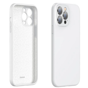 HUSA SMARTPHONE Baseus Liquid, pentru Iphone 13 Pro, material silicon, alb ARYT000402 - 6932172601584 