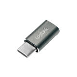 ADAPTOR LOGILINK, pt. smartphone, USB 3.0, USB Type-C (T) la Micro-USB (M), argintiu, AU0041 (timbru verde 0.08 lei) 