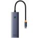 HUB USB Baseus UltraJoy 4 in 1, input USB Type-C, output 4 x USB 3.0, gri B0005280A813-03 (timbru verde 0.18 lei) - 6932172630829 