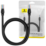 PATCH CORD UTP Baseus Cat5, fire din cupru, round cable, viteza maxima 1 Gbps, PVC, 1.5m, negru B00133206111-02 (timbru verde 0.08 lei) - 6932172637064 