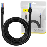 PATCH CORD UTP Baseus Cat5, fire din cupru, round cable, viteza maxima 1 Gbps, PVC, 8m, negru B00133206111-06 (timbru verde 0.08 lei) - 6932172637002 