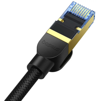 PATCH CORD UTP Baseus Cat7, fire din cupru, round cable, viteza maxima 10 Gbps, PVC, 8m, negru B0013320B111-06 (timbru verde 0.08 lei) - 6932172646622 
