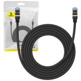 PATCH CORD UTP Baseus Cat7, fire din cupru, round cable, viteza maxima 10 Gbps, PVC, 3m, negru B0013320B111-04 (timbru verde 0.08 lei) - 6932172646608 