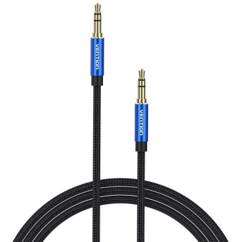 Cablu audio Vention, Jack 3.5mm (T) la Jack 3.5mm (T), 0.5m, conectori auriti, braided BBC, albastru, BAWLD (timbru verde 0.03 lei) - 6922794765955 