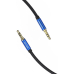 Cablu audio Vention, Jack 3.5mm (T) la Jack 3.5mm (T), 0.5m, conectori auriti, braided BBC, albastru, BAWLD (timbru verde 0.03 lei) - 6922794765955 