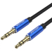 Cablu audio Vention, Jack 3.5mm (T) la Jack 3.5mm (T), 0.5m, conectori auriti, braided BBC, albastru, BAWLD (timbru verde 0.03 lei) - 6922794765955 