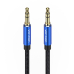 Cablu audio Vention, Jack 3.5mm (T) la Jack 3.5mm (T), 1m, conectori auriti, braided BBC, albastru, BAWLF (timbru verde 0.03 lei) - 6922794765962 