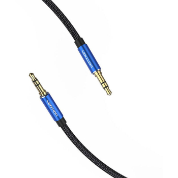 Cablu audio Vention, Jack 3.5mm (T) la Jack 3.5mm (T), 1m, conectori auriti, braided BBC, albastru, BAWLF (timbru verde 0.03 lei) - 6922794765962 