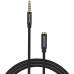 Cablu audio Vention, Jack 3.5mm (T) la Jack 3.5mm (M), 2m, conectori auriti, braided BBC, negru, BHCBH (timbru verde 0.18 lei) - 6922794765689 