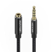 Cablu audio Vention, Jack 3.5mm (T) la Jack 3.5mm (M), 2m, conectori auriti, braided BBC, negru, BHCBH (timbru verde 0.18 lei) - 6922794765689 