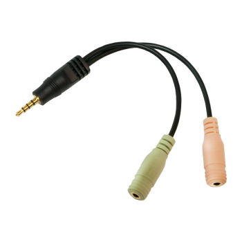 ADAPTOR audio LOGILINK 3.5 stereo 4p. male to 2 x 3.5stereo female CA0021 (timbru verde 0.08 lei) 