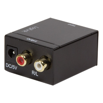 CONVERTOR audio LOGILINK, intrare: 1 x Toslink, 1 x Coaxial, iesire: 2 x RCA, 24-bit, 96KHz, alimentator extern 5V / 1A, black, CA0100 (timbru verde 0.18 lei) 