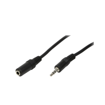 CABLU audio LOGILINK prelungitor stereo (3.5 mm jack M/T), 3m, negru, CA1054 (timbru verde 0.08 lei) 