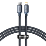 CABLU alimentare si date Baseus Crystal Shine, Fast Charging Data Cable pt. smartphone, USB Type-C la Lightning Iphone PD 20W, 1.2m, negru CAJY000201 (timbru verde 0.18 lei) - 6932172602741 