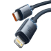 CABLU alimentare si date Baseus Crystal Shine, Fast Charging Data Cable pt. smartphone, USB Type-C la Lightning Iphone PD 20W, 1.2m, negru CAJY000201 (timbru verde 0.18 lei) - 6932172602741 