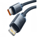 CABLU alimentare si date Baseus Crystal Shine, Fast Charging Data Cable pt. smartphone, Type-C la Lightning Iphone 20W, 2m, braided, negru CAJY000301 (timbru verde 0.18 lei) - 6932172602772 