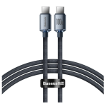 Cablu alimentare si date Baseus Crystal Shine, Fast Charging Data Cable pt. smartphone, USB Type-C la USB Type-C 100W, 1.2m, braided, negru CAJY000601