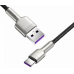 CABLU alimentare si date Baseus Cafule Series, Fast Charging Data Cable pt. smartphone, USB la USB Type-C 66W, braided, 1m, negru CAKF000101 (timbru verde 0.18 lei) 