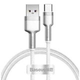 CABLU alimentare si date Baseus Cafule Series, Fast Charging Data Cable pt. smartphone, USB la USB Type-C 66W, braided, 1m, alb CAKF000102 (timbru verde 0.18 lei) 