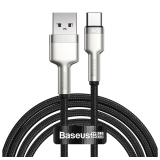 CABLU alimentare si date Baseus Cafule Metal, Fast Charging Data Cable pt. smartphone, USB la USB Type-C 66W, 2m, negru CAKF000201 (timbru verde 0.18 lei) - 6953156209770 
