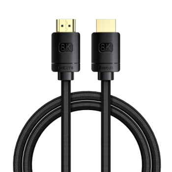 CABLU video Baseus High Definition, HDMI (T) la HDMI (T), versiunea 2.1, rezolutie maxima 8K UHD (7680 x 4320) la 60 Hz, conectori auriti, 1m, negru CAKGQ-J01 (timbru verde 0.18 lei) - 6953156204157 