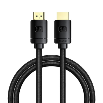 CABLU video Baseus High Definition, HDMI (T) la HDMI (T), versiunea 2.1, rezolutie maxima 8K UHD (7680 x 4320) la 60 Hz, conectori auriti, 2m, negru CAKGQ-K01 (timbru verde 0.8 lei) - 6953156204164 