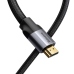 CABLU video Baseus Enjoyment, HDMI (T) la HDMI (T), rezolutie maxima 4K UHD (3840 x 2160) la 60 Hz, conectori auriti, braided, 3m, gri CAKSX-D0G (timbru verde 0.8 lei) - 6953156297784 
