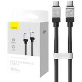 CABLU alimentare si date Baseus, Fast Charging Data Cable pt. smartphone, USB Type-C (T) la USB Type-C (T), E-marker, 100W, 2m, negru, CAKW000301 (include TV 0.18lei) - 6932172626686 