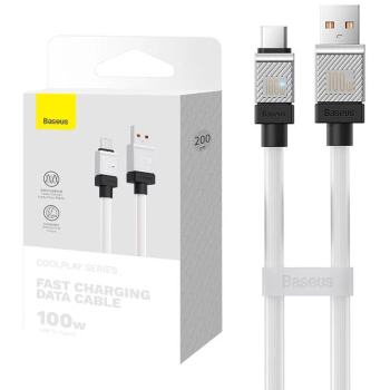 CABLU alimentare si date Baseus, Fast Charging Data Cable pt. smartphone, USB (T) la USB Type-C (T), 100W, 2m, alb, CAKW000702 (include TV 0.18lei) - 6932172626853 CABLU alimentare si date Baseus, Fast Charging Data Cable pt. smartphone, USB (T) la USB Type-C (T), 100W, 2m, alb, CAKW000702 (include TV 0.18lei) - 6932172626853