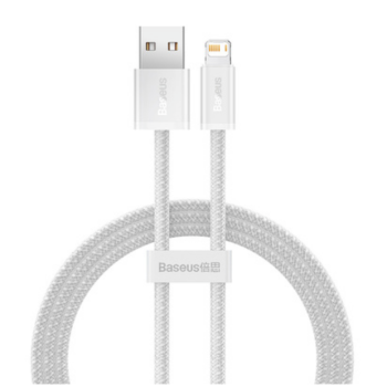 CABLU alimentare si date Baseus Dynamic Series, Fast Charging Data Cable pt. smartphone, USB la Lightning Iphone 2.4A, 1m, braided, alb CALD000402 (timbru verde 0.18 lei) - 6932172602024 