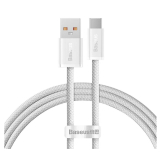 CABLU alimentare si date Baseus Dynamic, Fast Charging Data Cable pt. smartphone, USB la USB Type-C 100W, brodat, 2m, alb CALD000702 (timbru verde 0.18 lei) - 6932172607463 