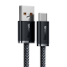 CABLU alimentare si date Baseus, Dynamic Fast Charging Data Cable pt. smartphone, USB (T) la USB Type-C (T), 100W, braided, 1m, gri, CALD000616 (include TV 0.18lei) - 6932172607432 