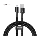 CABLU alimentare si date Baseus Halo, Fast Charging Data Cable pt. smartphone, USB la Lightning iPhone 2.4A, brodat, LED, 1m, negru CALGH-B01 (timbru verde 0.18 lei) - 6953156292581 