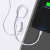 CABLU alimentare si date Baseus Cafule Metal, Fast Charging Data Cable pt. smartphone, USB la Lightning Iphone 2.4A, braided, 1m, alb CALJK-A02 (timbru verde 0.08 lei) - 6953156202252 