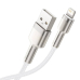 CABLU alimentare si date Baseus Cafule Metal, Fast Charging Data Cable pt. smartphone, USB la Lightning Iphone 2.4A, braided, 1m, alb CALJK-A02 (timbru verde 0.08 lei) - 6953156202252 