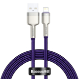CABLU alimentare si date Baseus Cafule Metal, Fast Charging Data Cable pt. smartphone, USB la Lightning Iphone 2.4A, braided, 1m, violet CALJK-A05 (timbru verde 0.08 lei) - 6953156202269 