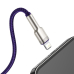 CABLU alimentare si date Baseus Cafule Metal, Fast Charging Data Cable pt. smartphone, USB la Lightning Iphone 2.4A, braided, 1m, violet CALJK-A05 (timbru verde 0.08 lei) - 6953156202269 