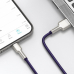 CABLU alimentare si date Baseus Cafule Metal, Fast Charging Data Cable pt. smartphone, USB la Lightning Iphone 2.4A, braided, 1m, violet CALJK-A05 (timbru verde 0.08 lei) - 6953156202269 